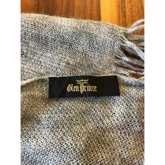 Authentic Glen Prince Gray Grey Scarf 88"x 35" Scarves - Picture 2 of 4